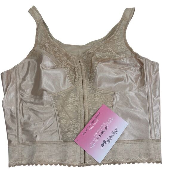EXQUISITE FORM ORIGINAL FRONT CLOSE LONGLINE POSTURE BRA NWT 38C NUDE - Picture 1 of 12